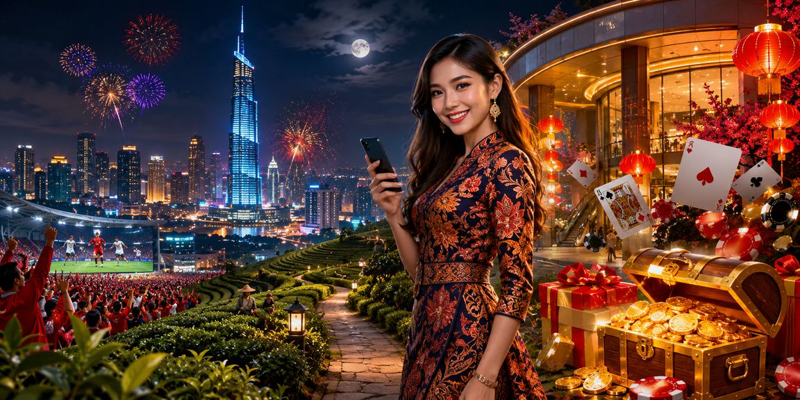 Suasana permainan kad dan slot di Kuala Lumpur dengan motif batik